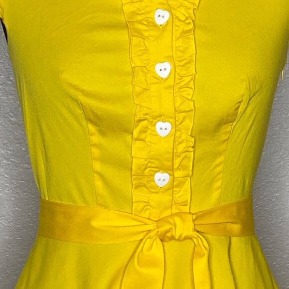 Wedtrend 1950s Retro Dress Womens Size Small Yellow Rockabilly Tradwife - Picture 6 of 15